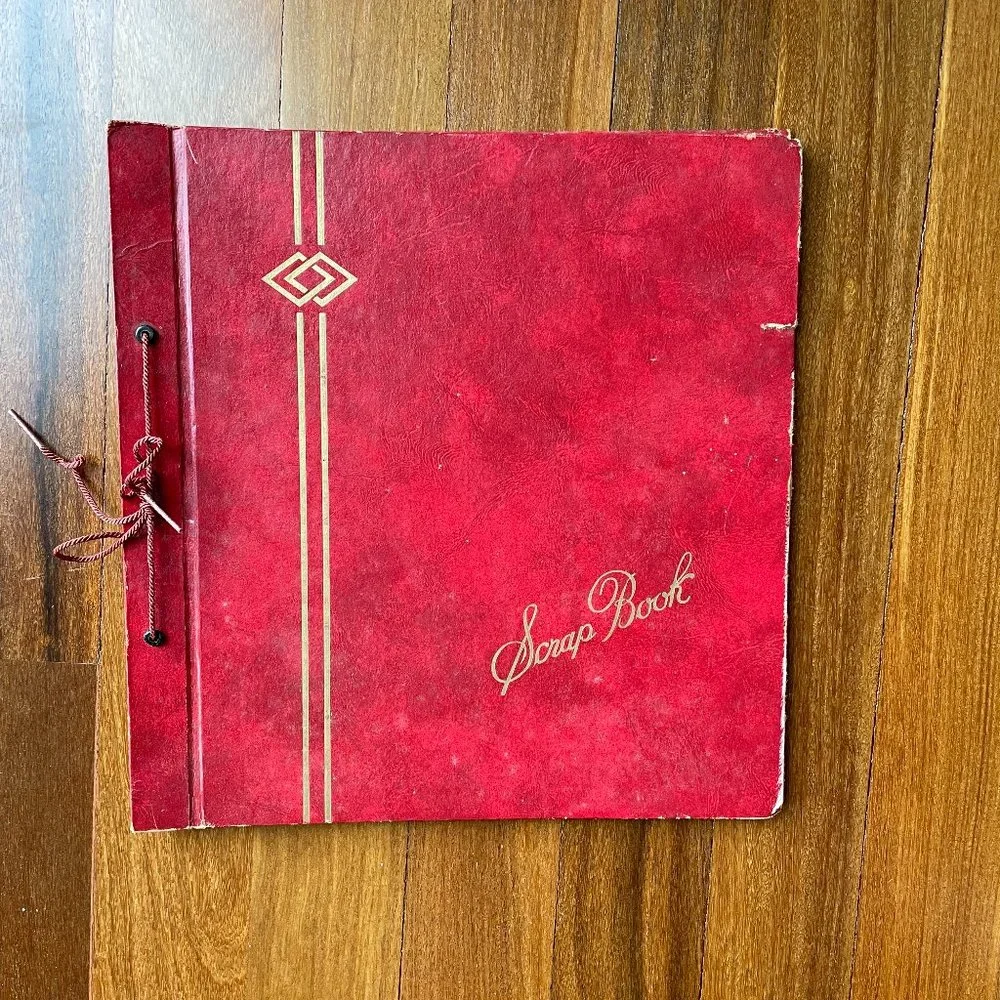 Vintage Red Photograph Scrapbook Album